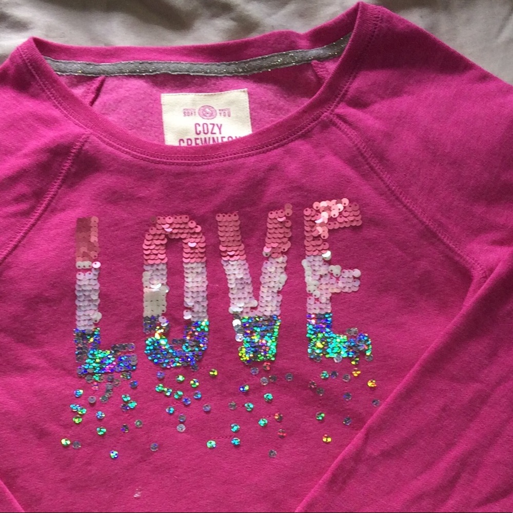 Girls NEW embellished cozy crew.